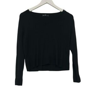 Club Monaco Black Wool V-Neck Sweater, Small